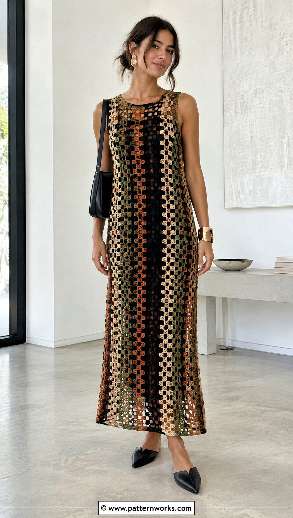 Sundrop Crochet Dress With Monochrome Underdress And Mules - 18 sundrop crochet dress outfit ideas
