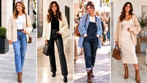 24 Thick Crochet Cardigan Outfit Ideas for Relaxed Days