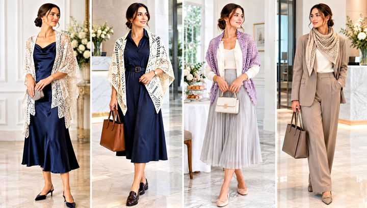24 Triangle Crochet Shawls Outfit Ideas for Cool Evenings