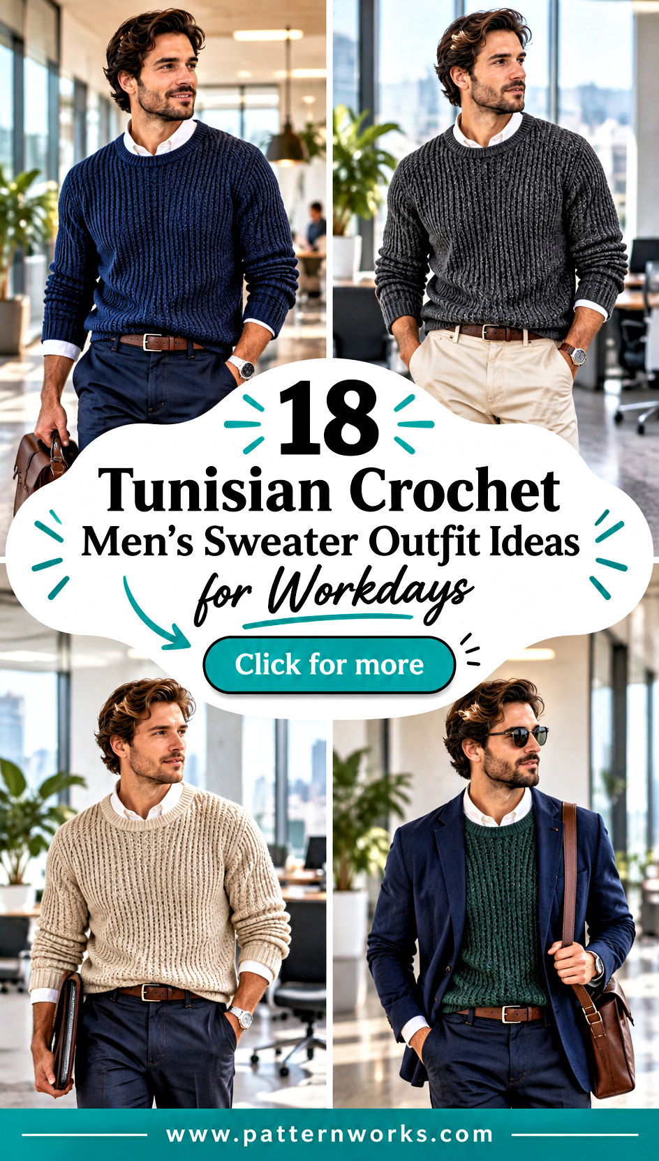 18 Tunisian Crochet Mens Sweater Outfit Ideas for Workdays - 18 Tunisian Crochet Men's Sweater Outfit Ideas for Workdays
