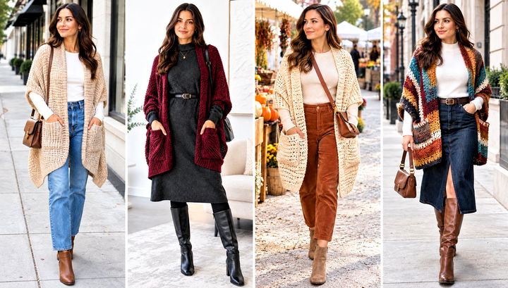 18 Tunisian Crochet Pocket Shawl Outfit Ideas for Cozy Trips