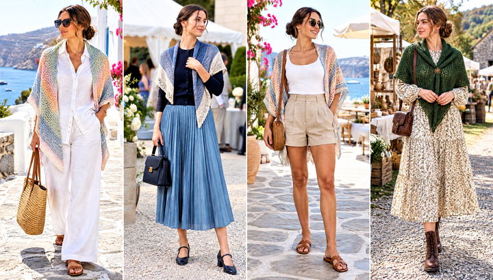 24 Tunisian Crochet Triangle Shawl Outfit Ideas for Spring