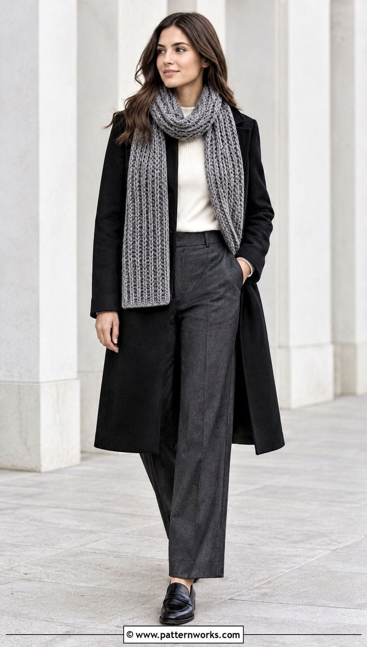Tunisian Knit Look Crochet Scarf - 24 crochet scarf design ideas