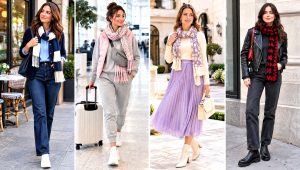 30 Two Color Crochet Scarf Outfit Ideas for Bold Accents