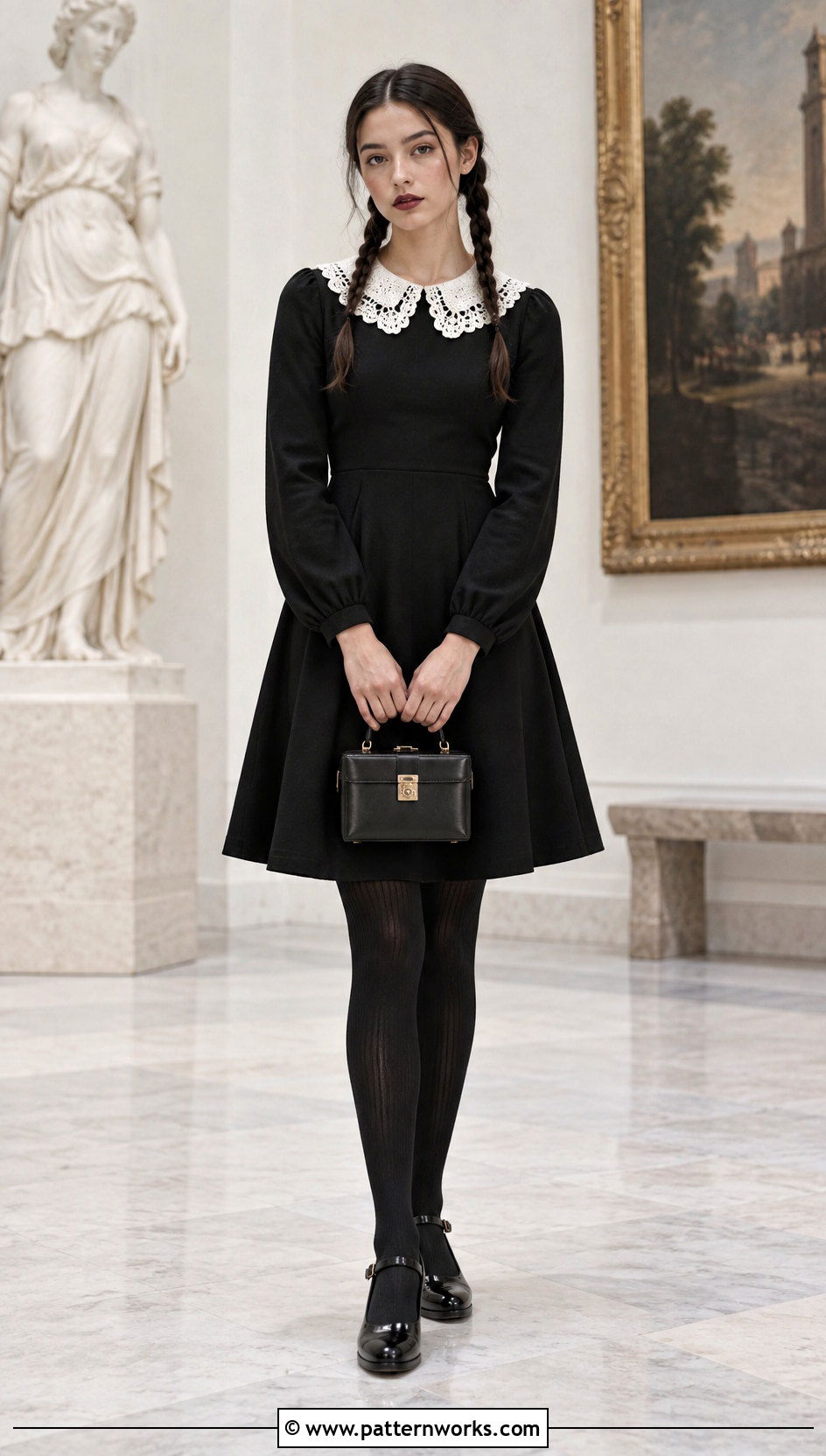 Wednesday Addams Crochet Collar Dress Outfit - 18 Wednesday Addams Crochet Clothes and outfit ideas