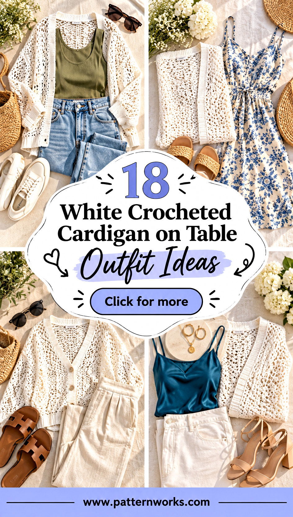 18 White Crocheted Cardigan on Table Outfit Ideas to Layer - 18 White Crocheted Cardigan on Table Outfit Ideas to Layer