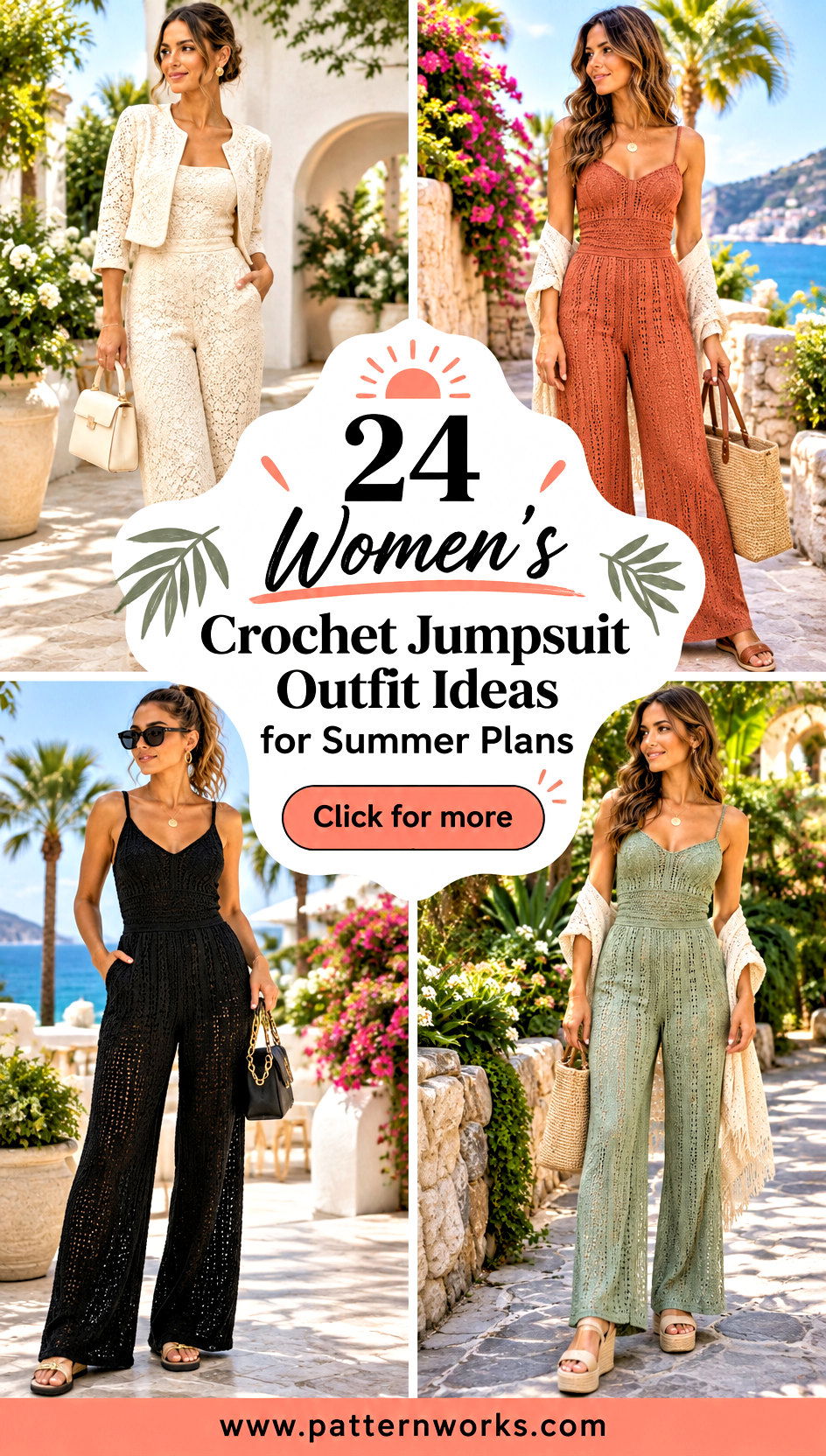 24 Womens Crochet Jumpsuit Outfit Ideas for Summer Plans - 24 Women's Crochet Jumpsuit Outfit Ideas for Summer Plans