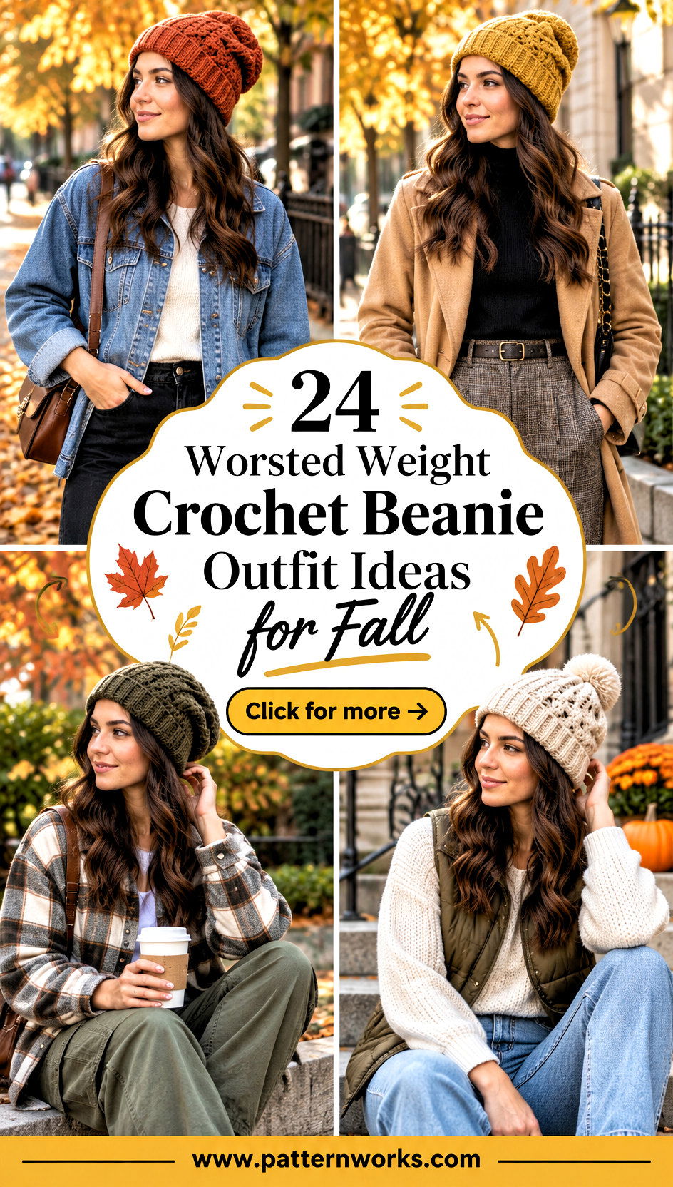 24 Worsted Weight Crochet Beanie Outfit Ideas for Fall - 24 Worsted Weight Crochet Beanie Outfit Ideas for Fall
