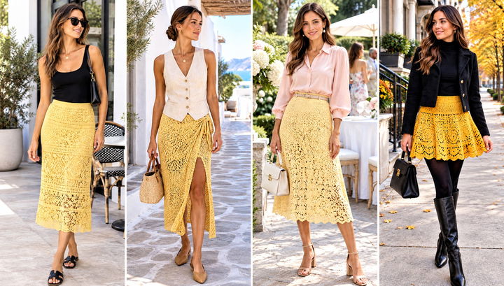 30 Yellow Crochet Skirt Outfit Ideas for Sunny Afternoons