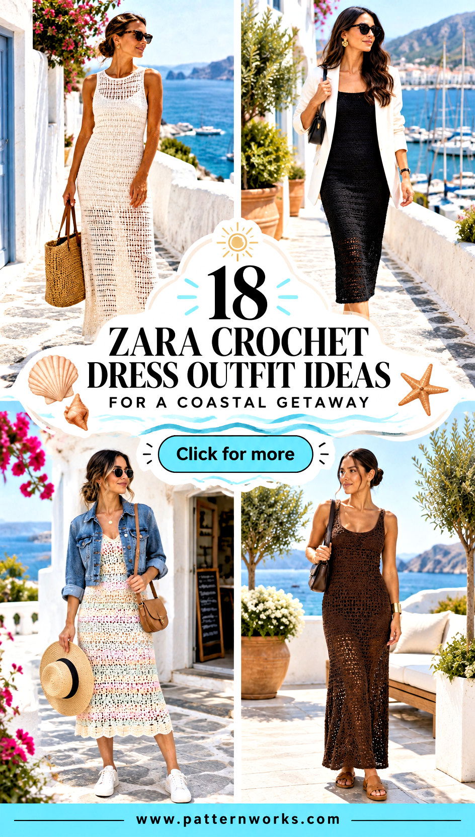 18 Zara Crochet Dress Outfit Ideas for a Coastal Getaway