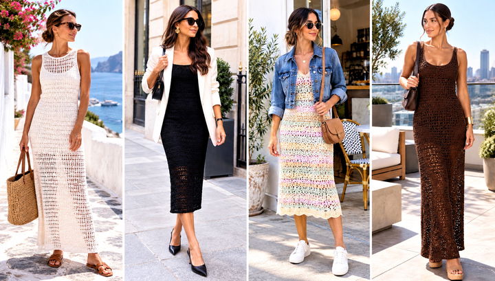 18 Zara Crochet Dress Outfit Ideas for a Coastal Getaway